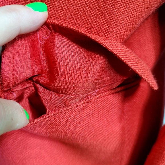 Vintage 70s Oscar De La Renta Womens M Red Polyester 2‎ Button Tailored Blazer - Picture 5 of 8